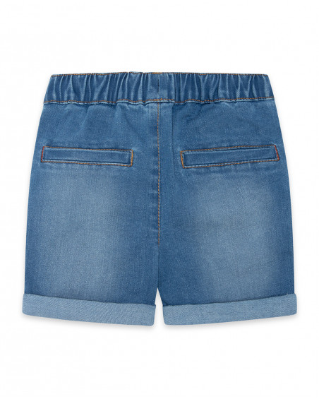 Bermuda en jeans avec poches fille bleu smile today