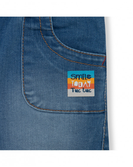 Bermuda en jeans avec poches fille bleu smile today