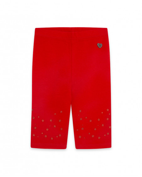 Leggings capri en jersey étoiles fille rouge basicos kids Leggings capri en jersey étoiles fille rouge basicos kids