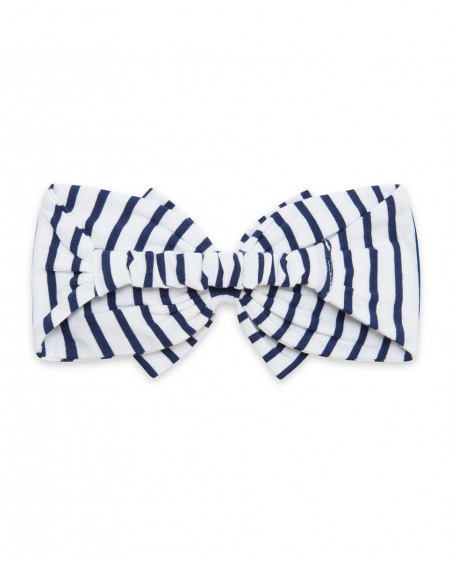 Serre-tête en jersey à rayures fille blanche little pirates Serre-tête en jersey à rayures fille blanche little pirates