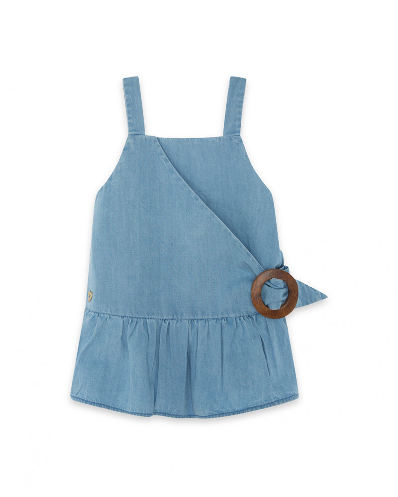 Blouse en jeans volants fille bleu venice beach