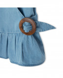 Blouse en jeans volants fille bleu venice beach Blouse en jeans volants fille bleu venice beach