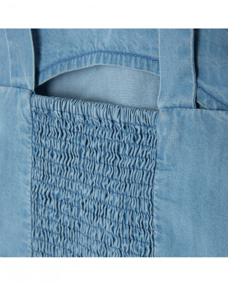 Blouse en jeans volants fille bleu venice beach Blouse en jeans volants fille bleu venice beach