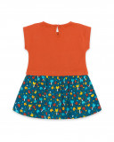 Robe en jersey imprimé fille orange smile today Robe en jersey imprimé fille orange smile today