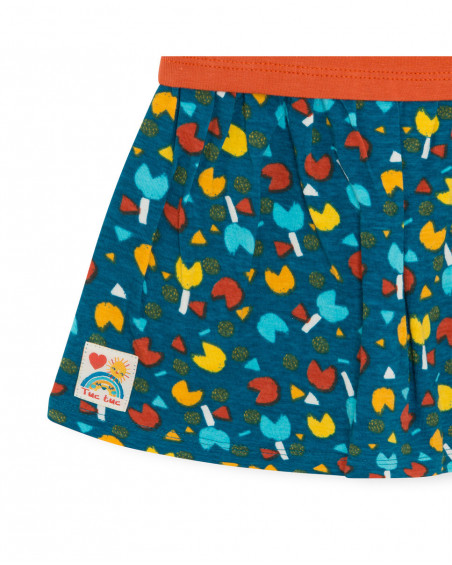 Robe en jersey imprimé fille orange smile today Robe en jersey imprimé fille orange smile today
