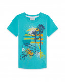 Tee-shirt en jersey imprimée garçon bleu free time Tee-shirt en jersey imprimée garçon bleu free time
