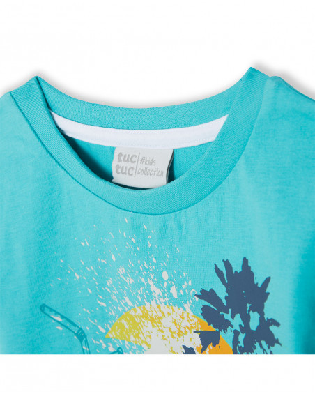 Tee-shirt en jersey imprimée garçon bleu free time Tee-shirt en jersey imprimée garçon bleu free time