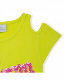 Tee-shirt en jersey message fille vert ready to bloom Tee-shirt en jersey message fille vert ready to bloom