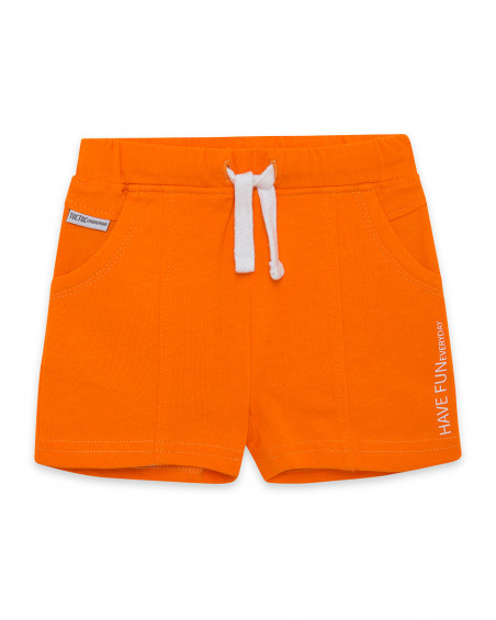 Bermuda en jersey lacets garçon orange basicos kids