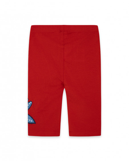 Leggings capri en jersey étoile fille rouge red submarine Leggings capri en jersey étoile fille rouge red submarine