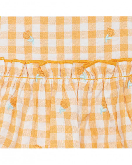 Robe chasuble à carreaux fille orange picnic time Robe chasuble à carreaux fille orange picnic time