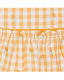Robe chasuble à carreaux fille orange picnic time Robe chasuble à carreaux fille orange picnic time