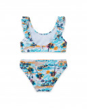 Bikini volants fille bleu venice beach Bikini volants fille bleu venice beach