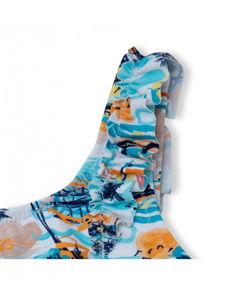 Bikini volants fille bleu venice beach Bikini volants fille bleu venice beach