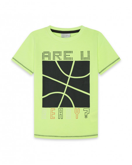 Tee-shirt en jersey imprimée garçon vert play Tee-shirt en jersey imprimée garçon vert play