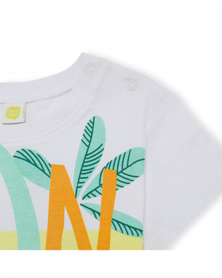 Tee-shirt en jersey imprimée garçon blanche in the jungle Tee-shirt en jersey imprimée garçon blanche in the jungle
