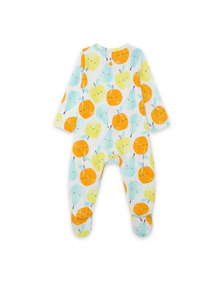 Grenouillère en jersey long avec pieds garçon orange picnic time Grenouillère en jersey long avec pieds garçon orange picnic time
