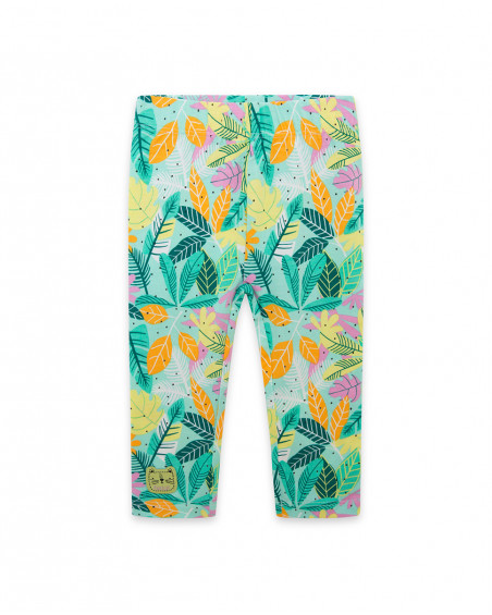 Leggings en jersey imprimé fille rose in the jungle Leggings en jersey imprimé fille rose in the jungle