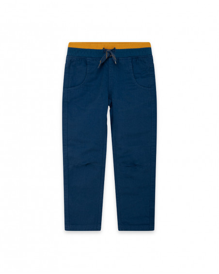 Pantalon en sergé jogging garçon bleu free time