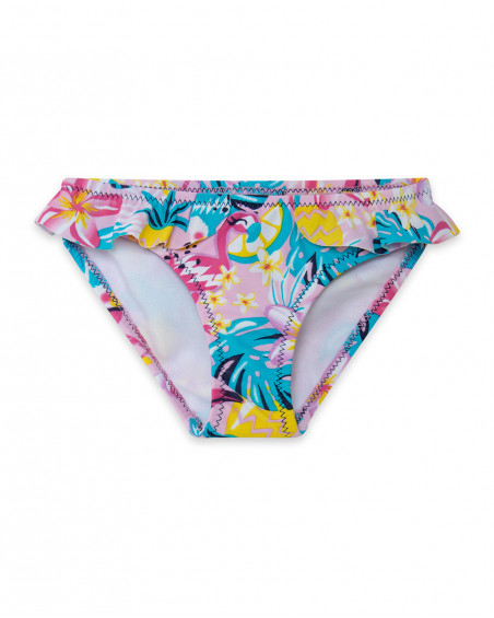 Culotte de bain fleurs fille rose tahiti Culotte de bain fleurs fille rose tahiti