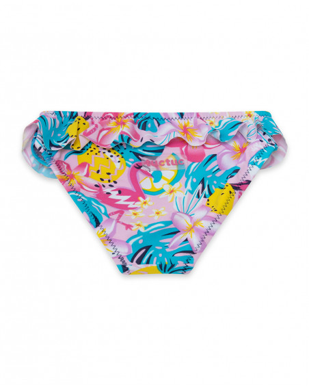Culotte de bain fleurs fille rose tahiti Culotte de bain fleurs fille rose tahiti