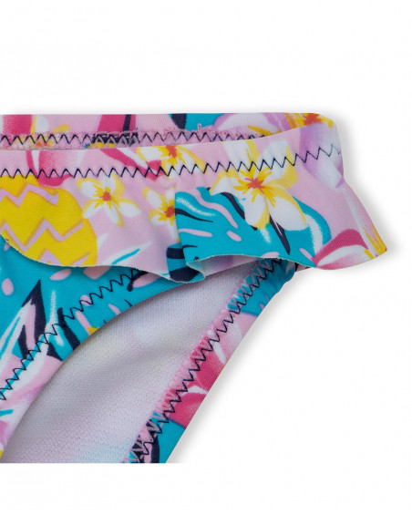 Culotte de bain fleurs fille rose tahiti Culotte de bain fleurs fille rose tahiti