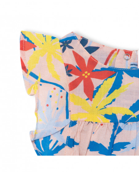 Blouse en popeline volants fille orange enjoy the sun Blouse en popeline volants fille orange enjoy the sun