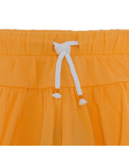 Short en jersey lacets fille jaune basicos kids Short en jersey lacets fille jaune basicos kids