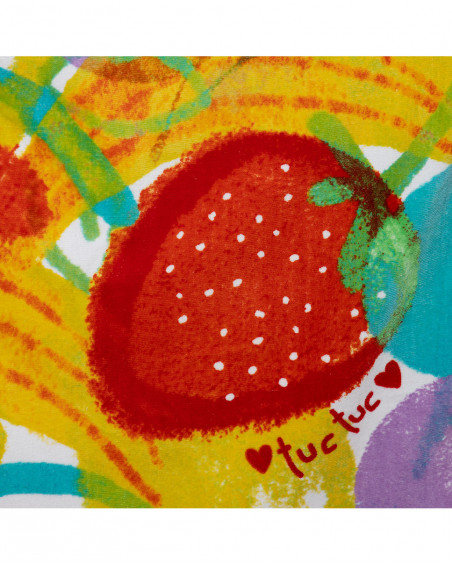 Serviette imprimée fille rouge fruitty time