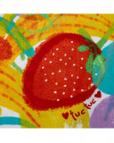 Serviette imprimée fille rouge fruitty time Serviette imprimée fille rouge fruitty time