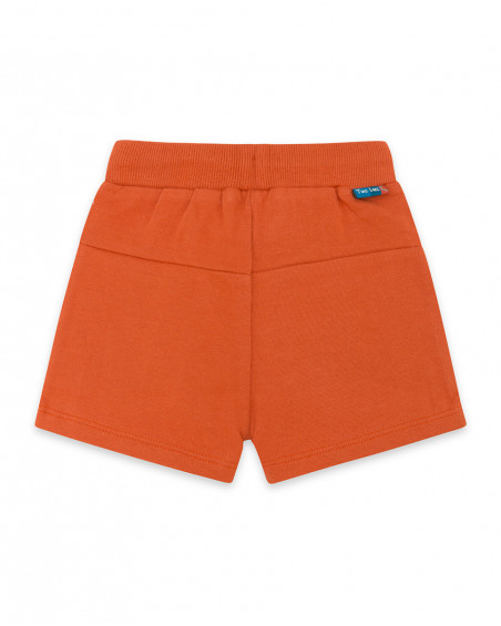 Bermuda en coton molletonné visage fille orange smile today