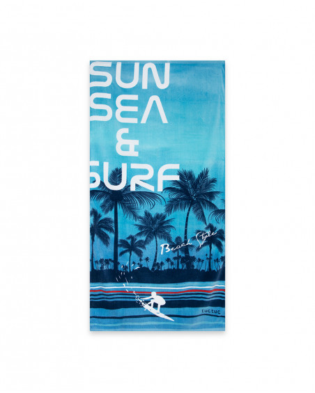 Serviette imprimée garçon bleu surf club