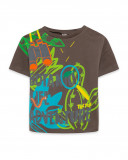 Tee-shirt en jersey imprimée garçon marron funcactus Tee-shirt en jersey imprimée garçon marron funcactus