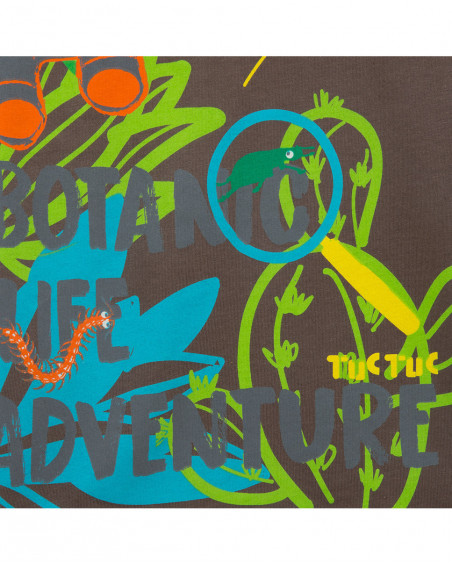 Tee-shirt en jersey imprimée garçon marron funcactus Tee-shirt en jersey imprimée garçon marron funcactus