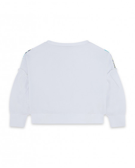 Sweat-shirt en peluche fermée fille blanche summer festival