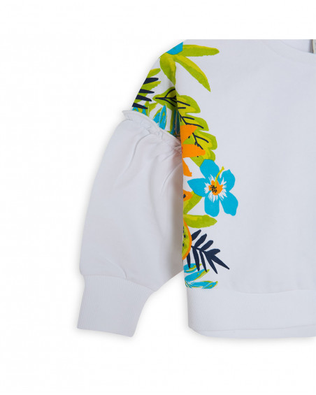 Sweat-shirt en peluche fermée fille blanche summer festival