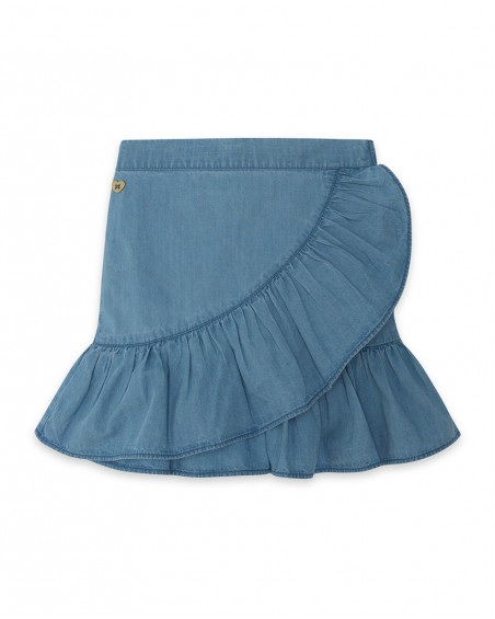 Jupe en jeans volants fille bleu venice beach Jupe en jeans volants fille bleu venice beach