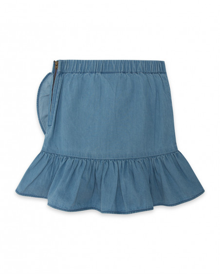 Jupe en jeans volants fille bleu venice beach Jupe en jeans volants fille bleu venice beach