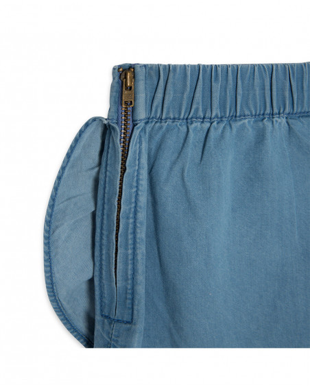 Jupe en jeans volants fille bleu venice beach Jupe en jeans volants fille bleu venice beach