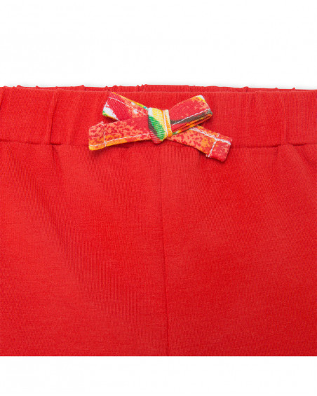 Short en jersey lien fille rouge fruitty time Short en jersey lien fille rouge fruitty time