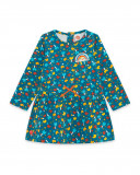 Robe en coton molletonné imprimé fille bleu smile today Robe en coton molletonné imprimé fille bleu smile today
