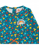 Robe en coton molletonné imprimé fille bleu smile today Robe en coton molletonné imprimé fille bleu smile today