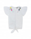 Blouse en popeline boutons fille blanche island Blouse en popeline boutons fille blanche island