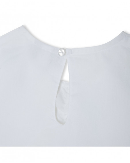 Blouse en popeline boutons fille blanche island Blouse en popeline boutons fille blanche island