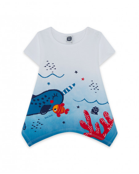 Tee-shirt en jersey imprimée fille bleu red submarine Tee-shirt en jersey imprimée fille bleu red submarine