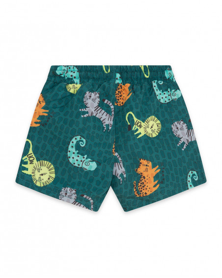 Short de bain imprimée garçon vert in the jungle Short de bain imprimée garçon vert in the jungle