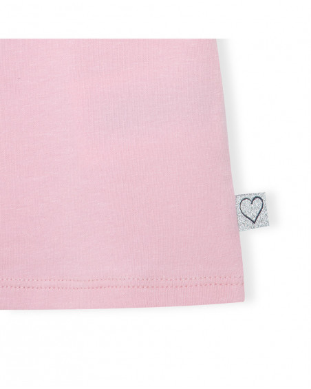 Tee-shirt en jersey volants fille rose basicos baby