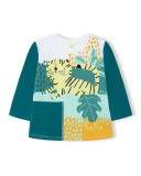 Tee-shirt en jersey manche longue garçon vert in the jungle Tee-shirt en jersey manche longue garçon vert in the jungle