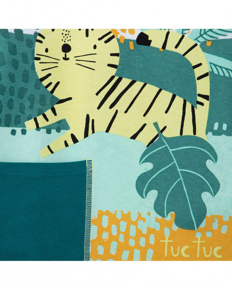Tee-shirt en jersey manche longue garçon vert in the jungle