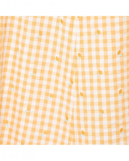 Maman robe chasuble à carreaux fille orange picnic time Maman robe chasuble à carreaux fille orange picnic time